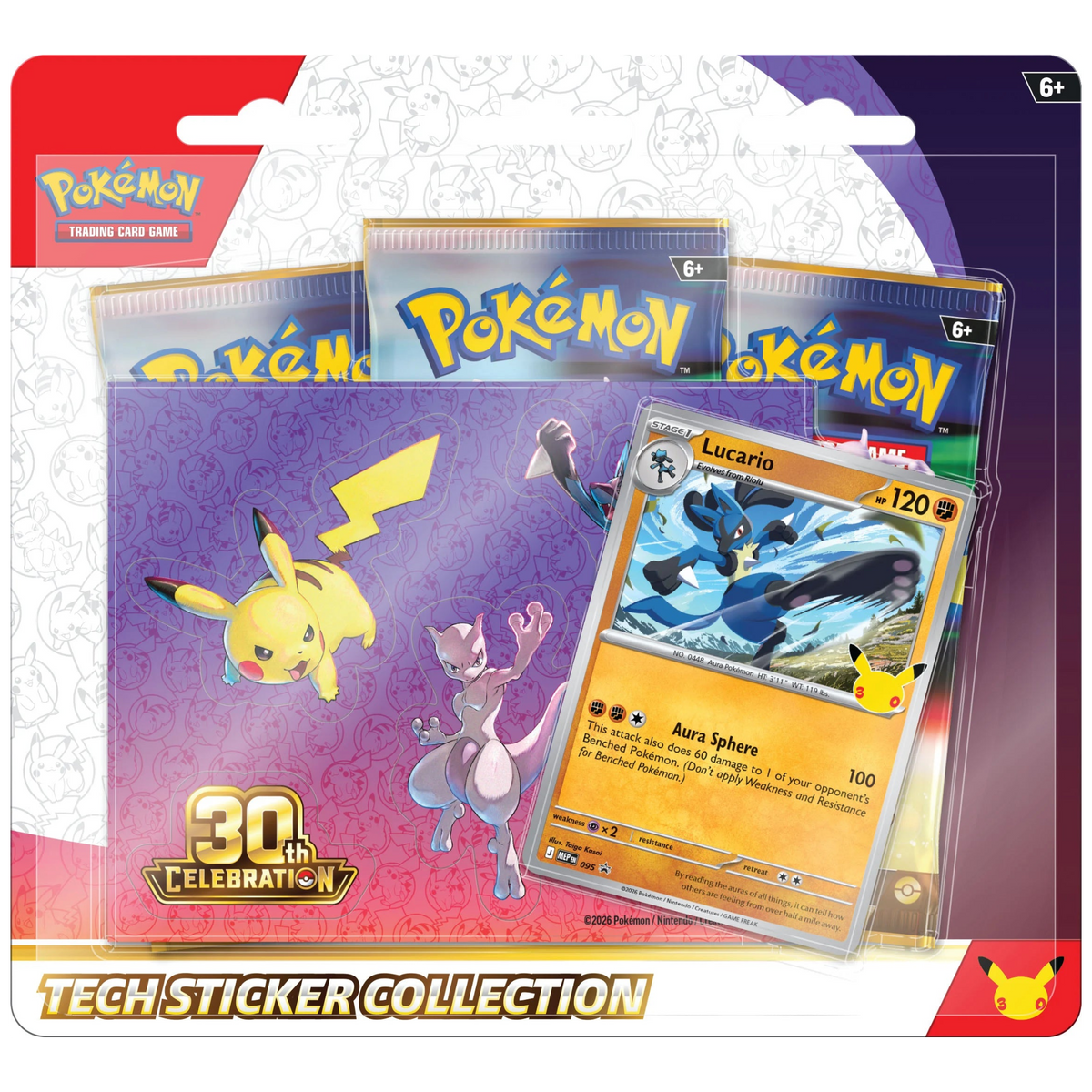 30th Celebration - Tech Sticker (Lucario) - Inglés