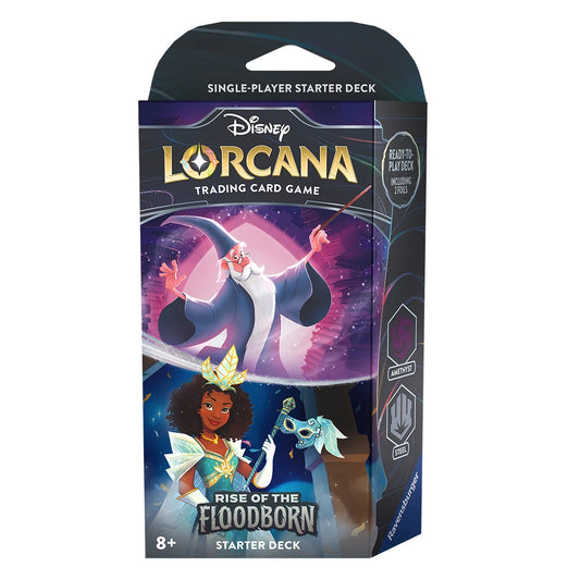 Lorcana - Rise of the Floodborn Starter Deck Amethyst & Steel (Caja con detalle)
