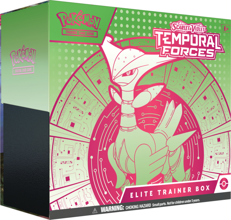 Pokemon TCG Scarlet & Violet Temporal Forces Elite Trainer Box (Iron Leaves) - Ingles