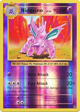 Nidorino - 44/108 - Uncommon Reverse Holo