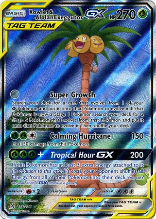 Rowlet & Alolan Exeggutor GX - 215/236 - Alternate Art Ultra Rare