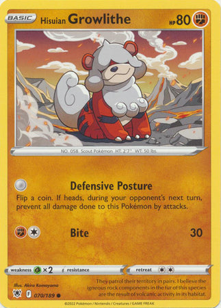 Hisuian Growlithe - 070 /189 - Common