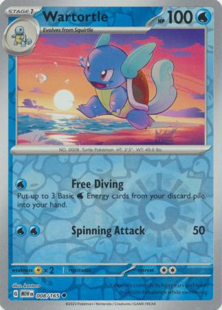 Wartortle - 008/165 - Uncommon Reverse Holo