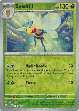 Beedrill - 015/165 - Holo Rare Reverse Holo