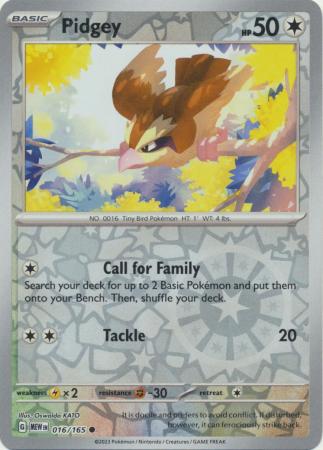 Pidgey - 016/165 - Common Reverse Holo