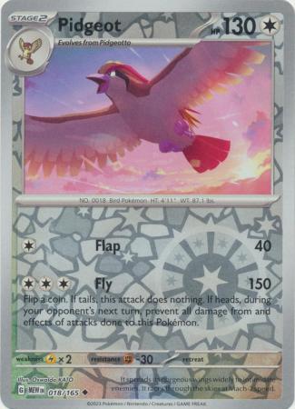 Pidgeot - 018/165 - Uncommon Reverse Holo (Español)