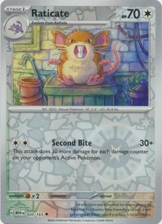 Raticate - 020/165 - Uncommon Reverse Holo