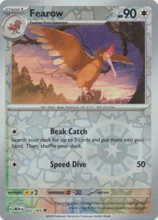 Fearow - 022/165 - Uncommon Reverse Holo