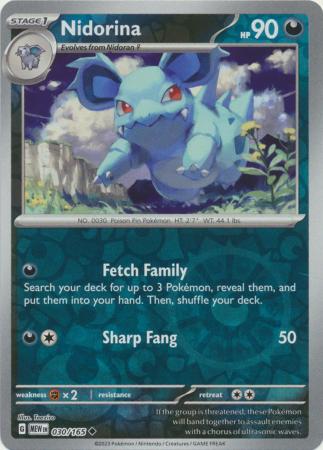 Nidorina - 030/165 - Uncommon Reverse Holo