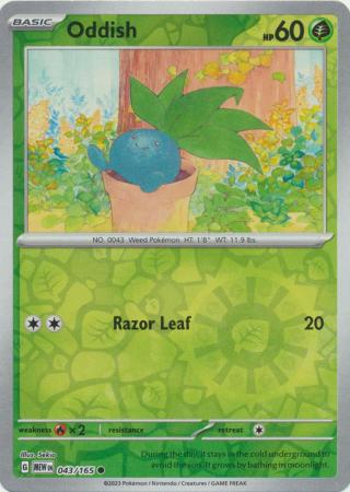 Oddish - 043/165 - Common Reverse Holo