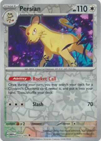 Persian - 053/165 - Uncommon Reverse Holo