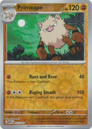 Primeape - 057/165 - Uncommon Reverse Holo