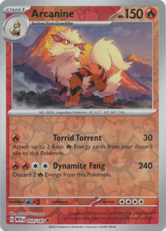 Arcanine - 059/165 - Uncommon Reverse Holo