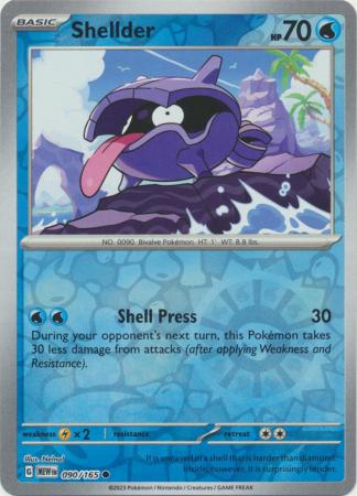 Shellder - 090/165 - Common Reverse Holo