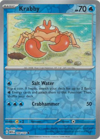 Krabby - 098/165 - Common Reverse Holo