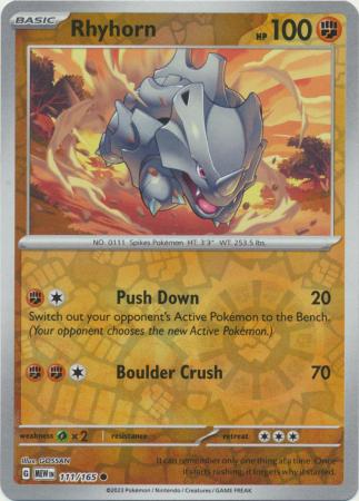 Rhyhorn - 111/165 - Common Reverse Holo (Español)