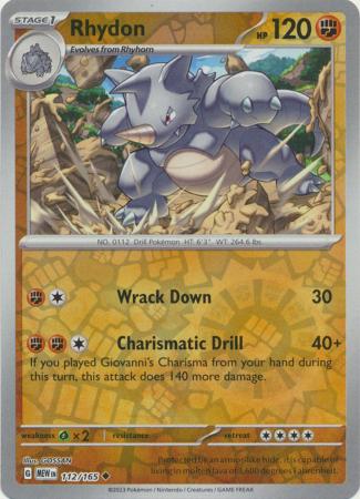 Rhydon - 112/165 - Uncommon Reverse Holo