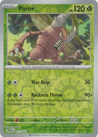 Pinsir - 127/165 - Uncommon Reverse Holo