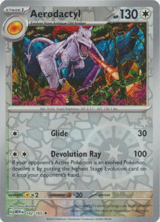 Aerodactyl - 142/165 - Holo Rare Reverse Holo