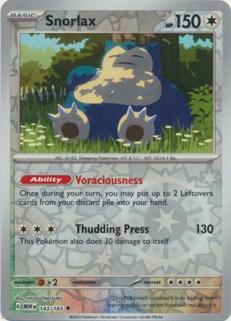 Snorlax - 143/165 - Uncommon Reverse Holo