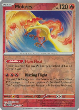 Moltres - 146/165 - Holo Rare Reverse Holo