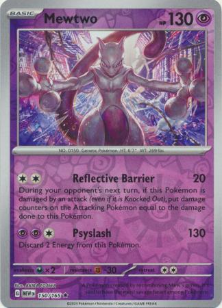 Mewtwo - 150/165 - Holo Rare Reverse Holo