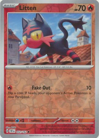 Litten - 032/162 - Common Reverse Holo