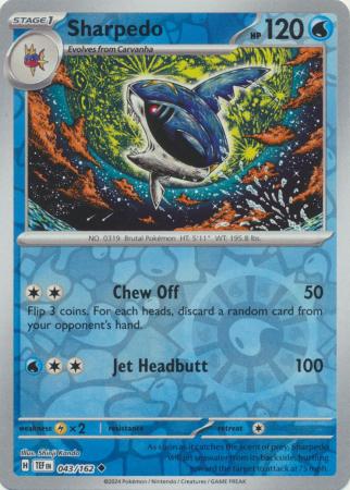 Sharpedo - 043/162 - Uncommon Reverse Holo