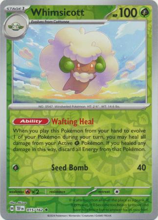 Whimsicott - 015/162 - Holo Rare Reverse Holo