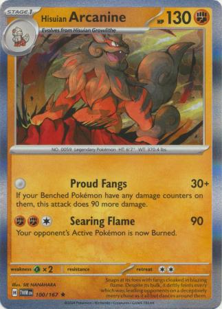 Hisuian Arcanine - 100/167 - Holo Rare (Español)