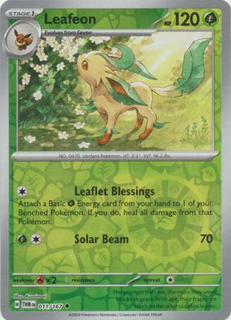 Leafeon - 011/167 - Uncommon Reverse Holo (Español)