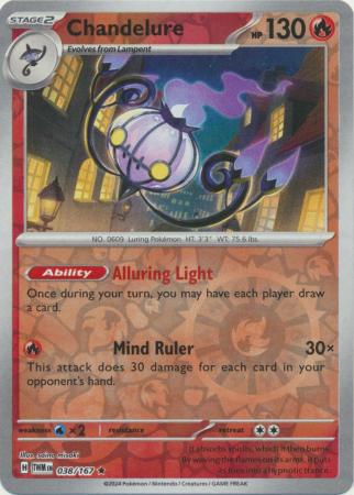 Chandelure - 038/167 - Holo Rare Reverse Holo (Español)