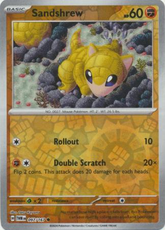 Sandshrew - 097/167 - Common Reverse Holo (Español)