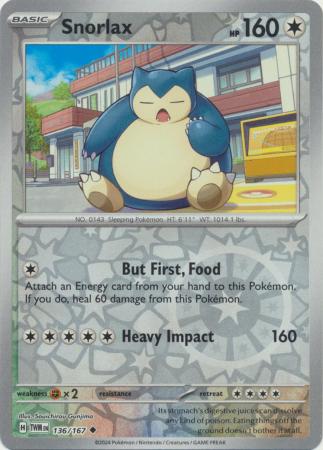 Snorlax - 136/167 - Uncommon Reverse Holo (Español)