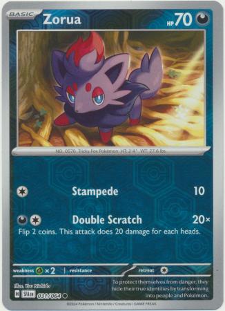 Zorua - 031/064 - Common Reverse Holo