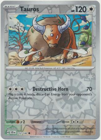 Tauros - 112/142 - Common Reverse Holo