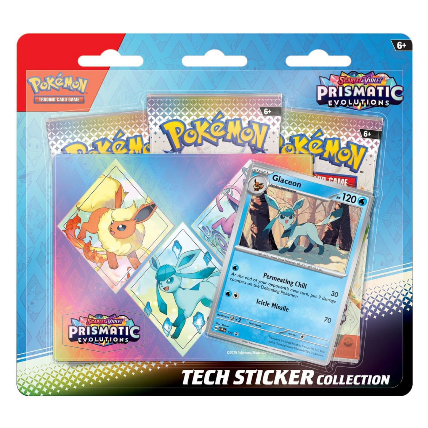 Scarlet & Violet – Prismatic Evolutions – Tech Sticker Collection (Glaceon) – Español