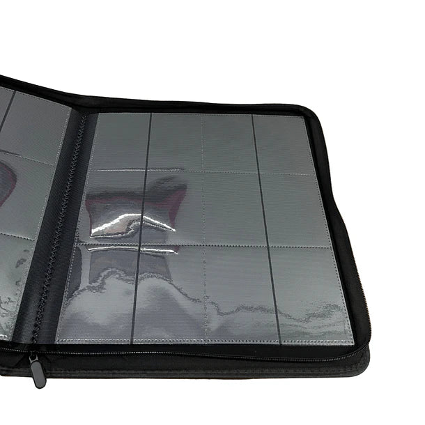 12 POCKET LEATHER CARD BINDER - BLACK
