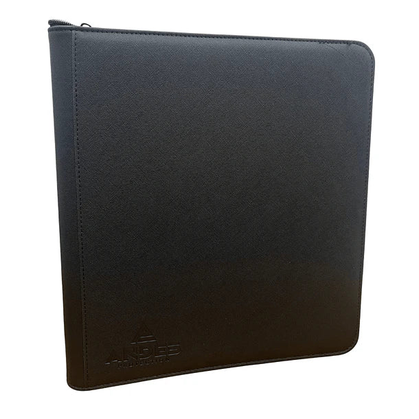 12 POCKET LEATHER CARD BINDER - BLACK
