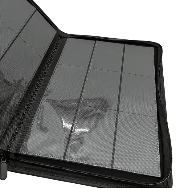 9 POCKET LEATHER CARD BINDER - BLACK