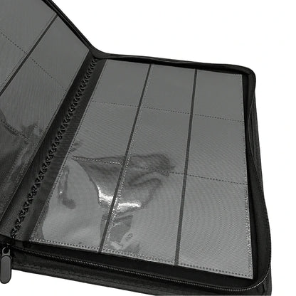 9 POCKET LEATHER CARD BINDER - BLACK