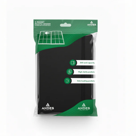 9 POCKET PLASTIC BINDER - BLACK