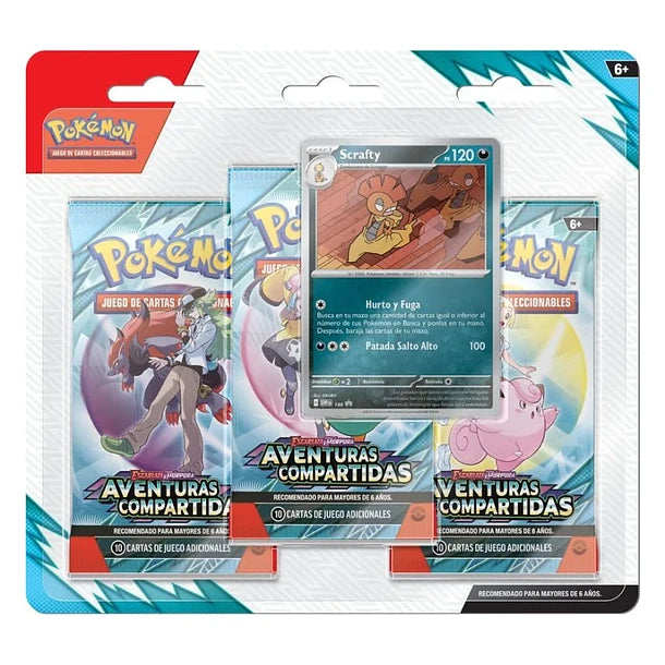 Scarlet & Violet: Aventuras Compartidas - 3 Pack Blister - Español (Scrafty)