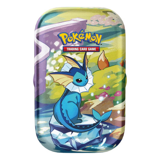 [PREVENTA 07/02/25] Scarlet & Violet – Prismatic Evolutions – Mini Tin (Vaporeon) – Ingles