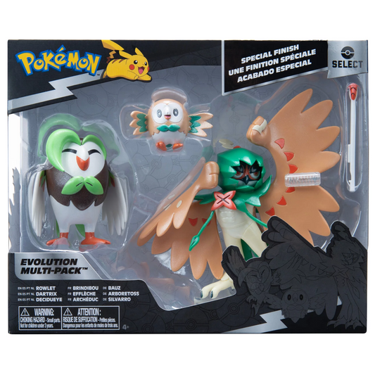 Figuras Pokemon Evolution Multi-Pack Rowlet, Dartrix & Decidueye