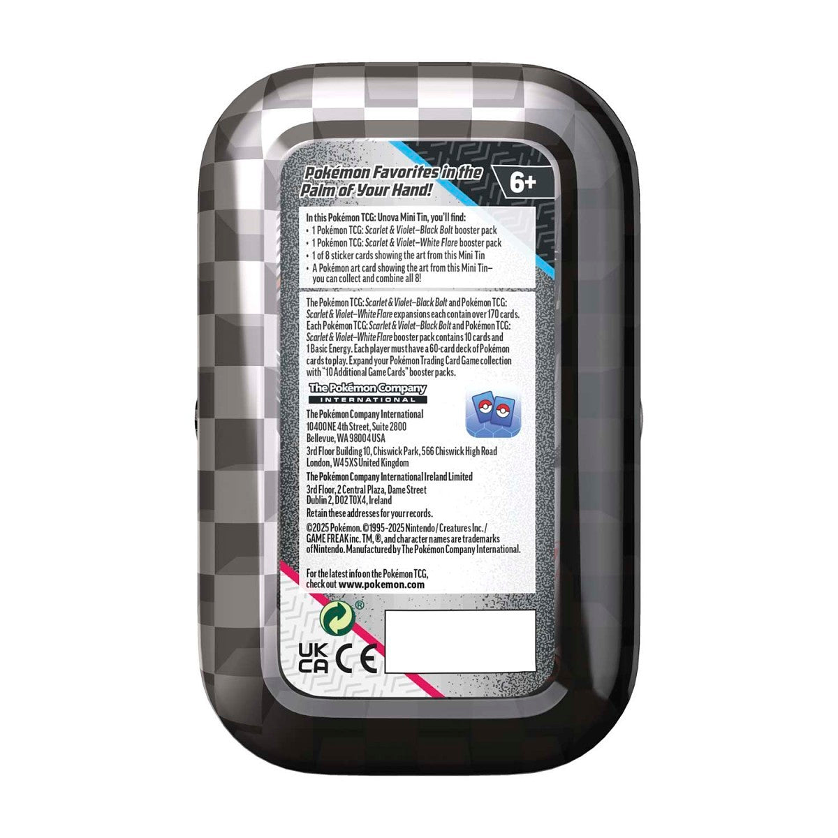 Scarlet & Violet Black Bolt & White Flare – Unova Collection – Mini Tin (Alomomola & Axew) – Español