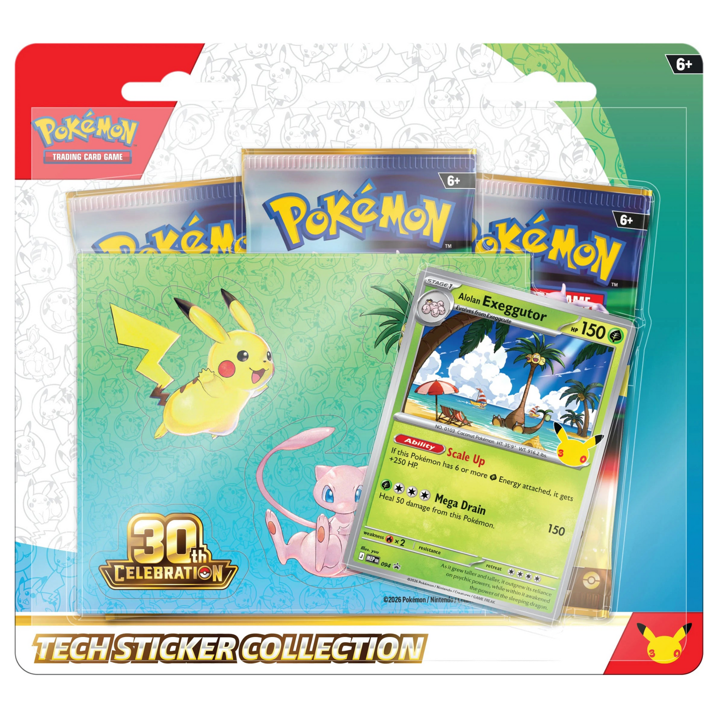 [PREVENTA 16/09/26] 30th Celebration - Tech Sticker (Alolan Exeggutor) - Español