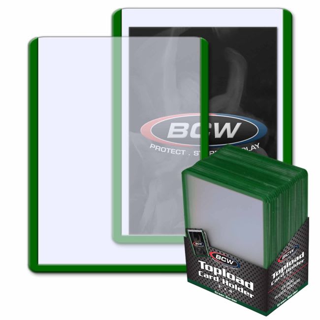 3x4 TOPLOAD CARD HOLDER - PACK 25 UNIDADES - GREEN