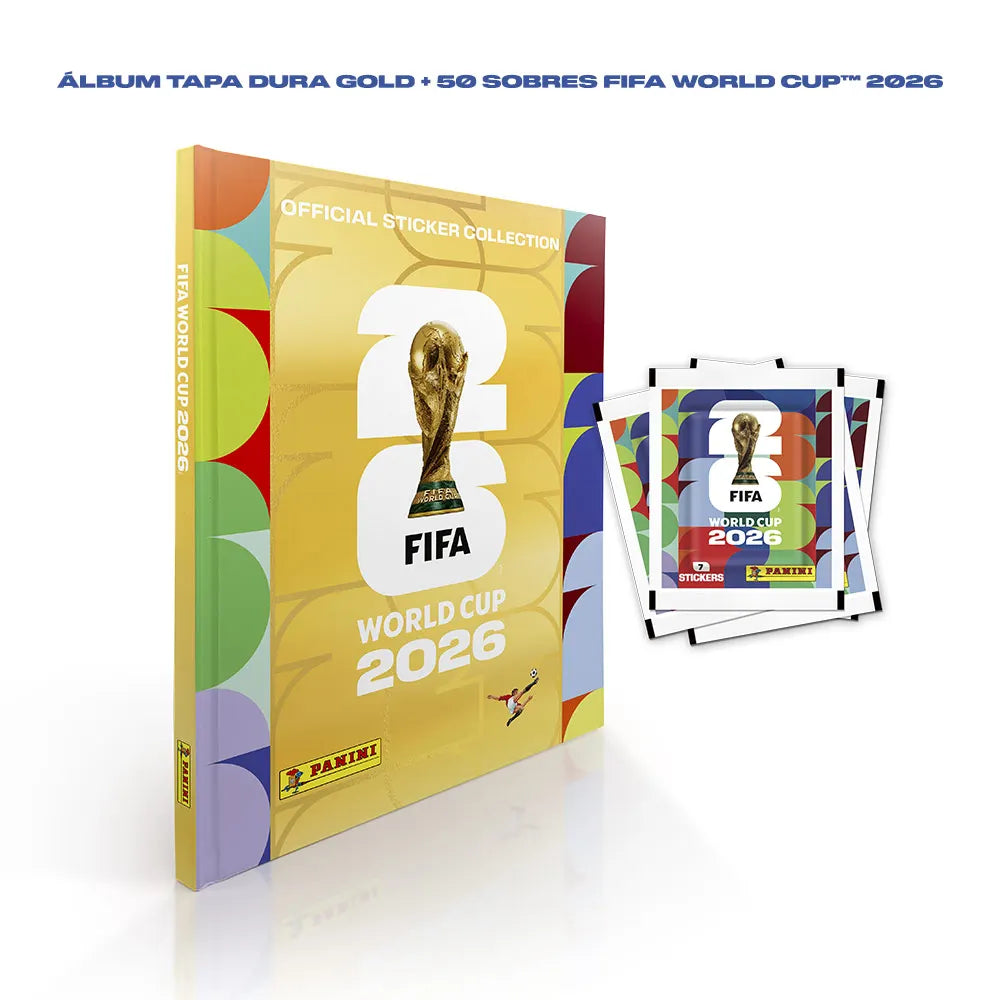 Álbum Gold (tapa dura) + 50 sobres - Mundial 2026
