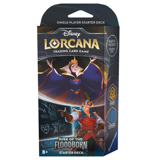 Lorcana - Rise of the Floodborn Starter Deck Amber & Sapphire (Caja con detalle)